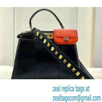 Fendi Peekaboo Iconic Medium Bag in Vintage Effect Lambskin Black