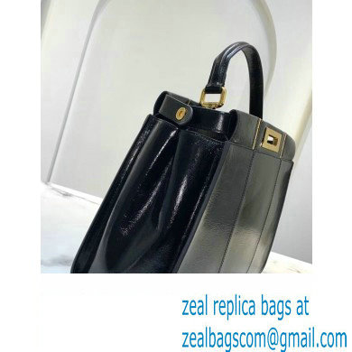 Fendi Peekaboo Iconic Medium Bag in Vintage Effect Lambskin Black
