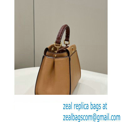 Fendi Peekaboo Iconic Mini Bag Brown in Calfskin Leather with FF Lining - Click Image to Close