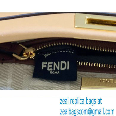 Fendi Peekaboo Iconic Mini Bag Brown in Calfskin Leather with FF Lining - Click Image to Close