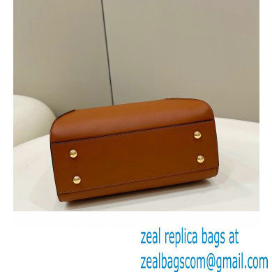 Fendi Peekaboo Iconic Mini Bag Caramel in Calfskin Leather with FF Lining