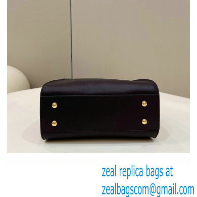 Fendi Peekaboo Iconic Mini Bag Coffee in Calfskin Leather with FF Lining - Click Image to Close