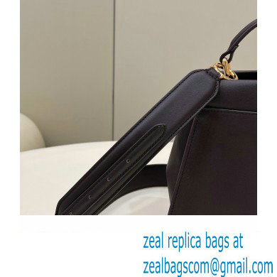 Fendi Peekaboo Iconic Mini Bag Coffee in Calfskin Leather with FF Lining - Click Image to Close