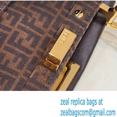 Fendi Peekaboo Iconic Mini Bag Coffee in Calfskin Leather with FF Lining