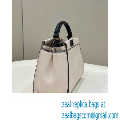 Fendi Peekaboo Iconic Mini Bag Creamy/Black in Calfskin Leather with FF Lining