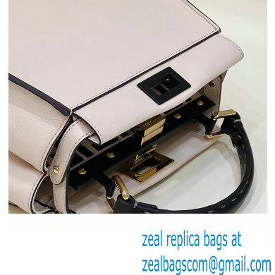 Fendi Peekaboo Iconic Mini Bag Creamy/Black in Calfskin Leather with FF Lining