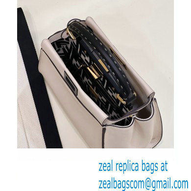 Fendi Peekaboo Iconic Mini Bag Creamy/Black in Calfskin Leather with FF Lining