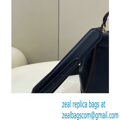 Fendi Peekaboo Iconic Mini Bag Dark Blue in Calfskin Leather with FF Lining