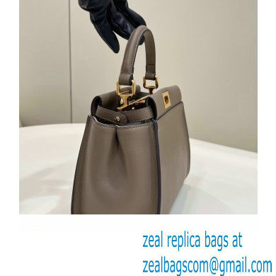 Fendi Peekaboo Iconic Mini Bag Dark Gray in Calfskin Leather with FF Lining - Click Image to Close