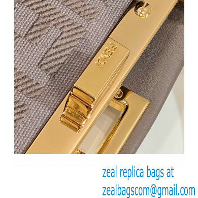 Fendi Peekaboo Iconic Mini Bag Dark Gray in Calfskin Leather with FF Lining - Click Image to Close