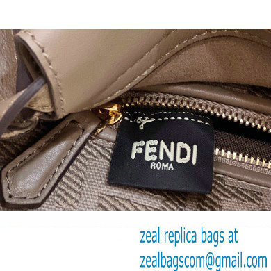 Fendi Peekaboo Iconic Mini Bag Dark Gray in Calfskin Leather with FF Lining