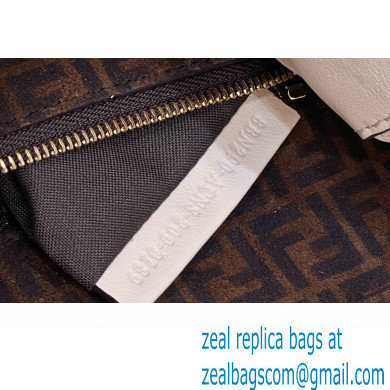 Fendi Peekaboo Iconic Mini Bag in Calfskin Leather Creamy with FF Lining