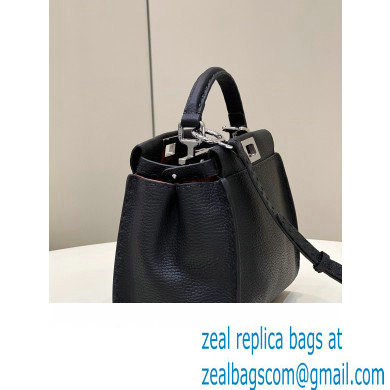 Fendi Peekaboo Iconic Mini Bag in Grain Leather Black