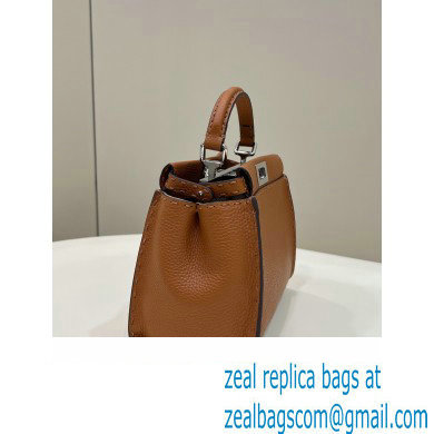 Fendi Peekaboo Iconic Mini Bag in Grain Leather Brown