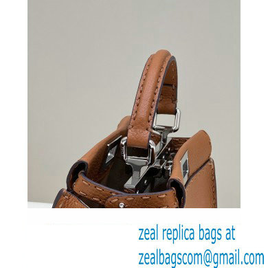 Fendi Peekaboo Iconic Mini Bag in Grain Leather Brown