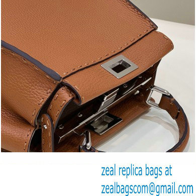 Fendi Peekaboo Iconic Mini Bag in Grain Leather Brown