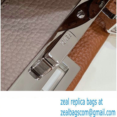 Fendi Peekaboo Iconic Mini Bag in Grain Leather Brown