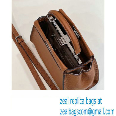 Fendi Peekaboo Iconic Mini Bag in Grain Leather Brown