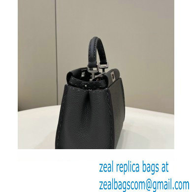 Fendi Peekaboo Iconic Mini Bag in Grain Leather Dark Gray