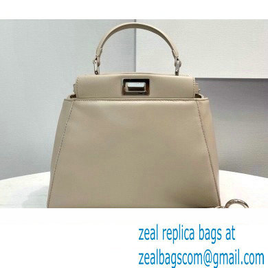 Fendi Peekaboo Iconic Mini Bag in Nappa Leather Creamy