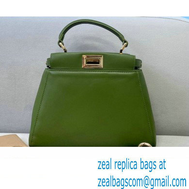 Fendi Peekaboo Iconic Mini Bag in Nappa Leather Dark Green