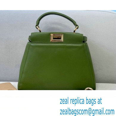 Fendi Peekaboo Iconic Mini Bag in Nappa Leather Dark Green - Click Image to Close