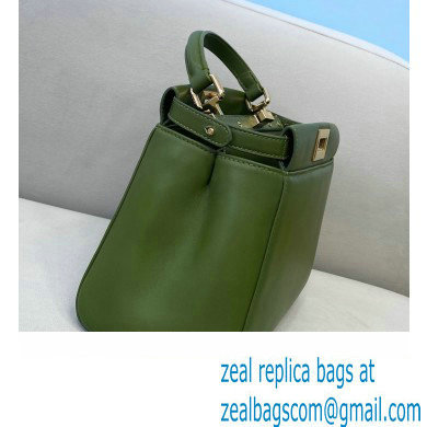 Fendi Peekaboo Iconic Mini Bag in Nappa Leather Dark Green