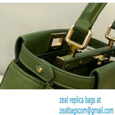 Fendi Peekaboo Iconic Mini Bag in Nappa Leather Dark Green - Click Image to Close