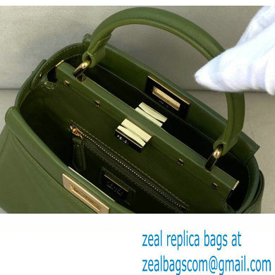 Fendi Peekaboo Iconic Mini Bag in Nappa Leather Dark Green