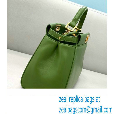 Fendi Peekaboo Iconic Mini Bag in Nappa Leather Green - Click Image to Close