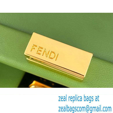 Fendi Peekaboo Iconic Mini Bag in Nappa Leather Green