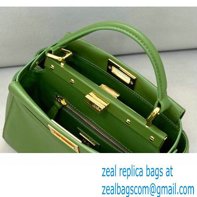 Fendi Peekaboo Iconic Mini Bag in Nappa Leather Green - Click Image to Close