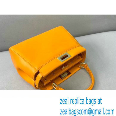 Fendi Peekaboo Iconic Mini Bag in Nappa Leather Orange