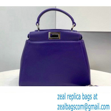 Fendi Peekaboo Iconic Mini Bag in Nappa Leather Purple