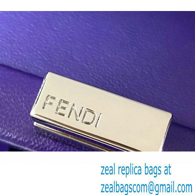 Fendi Peekaboo Iconic Mini Bag in Nappa Leather Purple - Click Image to Close