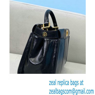 Fendi Peekaboo Iconic Mini Bag in Vintage Effect Lambskin Black