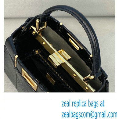 Fendi Peekaboo Iconic Mini Bag in Vintage Effect Lambskin Black