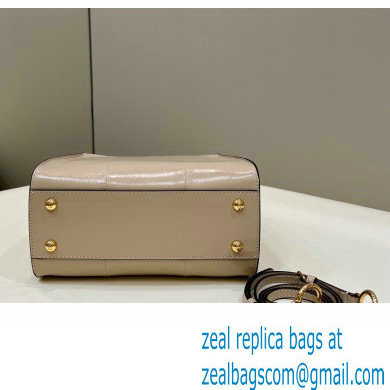 Fendi Peekaboo Iconic Mini Bag in Vintage Effect Lambskin Creamy