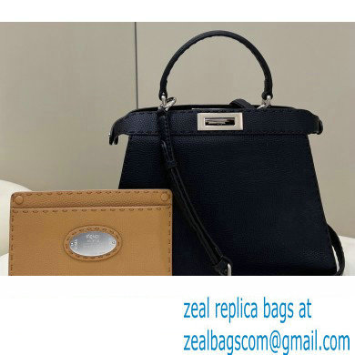 Fendi Peekaboo Iseeu Medium Bag in Selleria Romano Leather Black