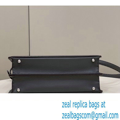 Fendi Peekaboo Iseeu Medium Bag in Selleria Romano Leather Dark Gray