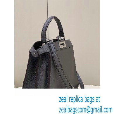 Fendi Peekaboo Iseeu Medium Bag in Selleria Romano Leather Dark Gray