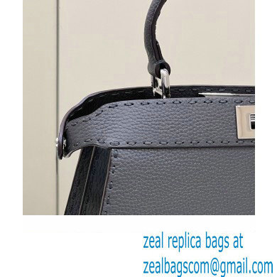 Fendi Peekaboo Iseeu Medium Bag in Selleria Romano Leather Dark Gray