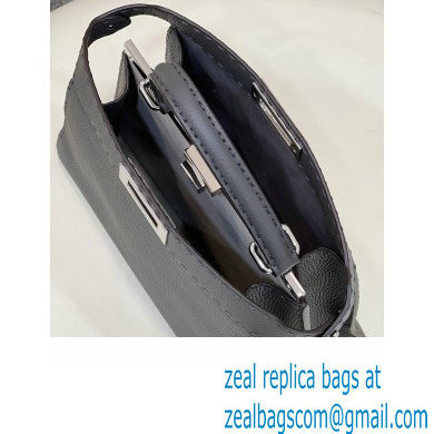 Fendi Peekaboo Iseeu Medium Bag in Selleria Romano Leather Dark Gray