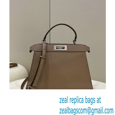Fendi Peekaboo Iseeu Medium Bag in Selleria Romano Leather Elephant Gray
