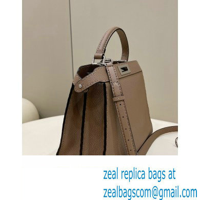 Fendi Peekaboo Iseeu Medium Bag in Selleria Romano Leather Elephant Gray