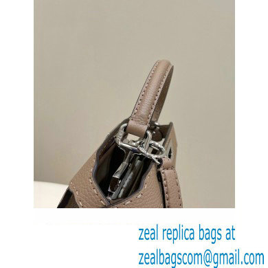 Fendi Peekaboo Iseeu Medium Bag in Selleria Romano Leather Elephant Gray