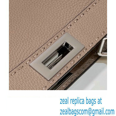 Fendi Peekaboo Iseeu Medium Bag in Selleria Romano Leather Elephant Gray