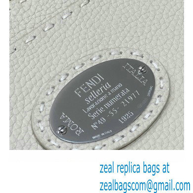 Fendi Peekaboo Iseeu Medium Bag in Selleria Romano Leather Elephant Gray