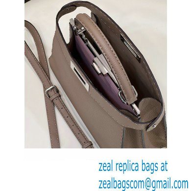 Fendi Peekaboo Iseeu Medium Bag in Selleria Romano Leather Elephant Gray