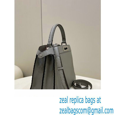Fendi Peekaboo Iseeu Medium Bag in Selleria Romano Leather Gray